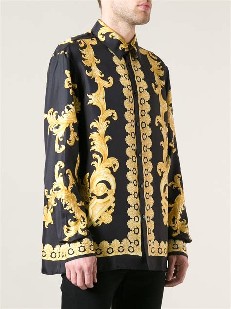 versace shirts black|versace collection men shirt black.